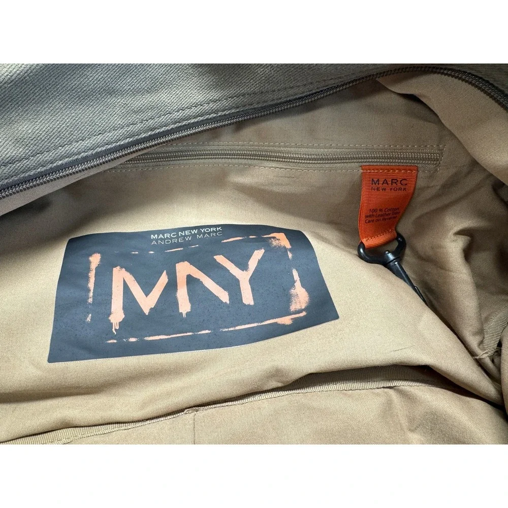 Marc New York Essex Men's Duffel Bag, Tan, Andrew Marc Canvas Leather
